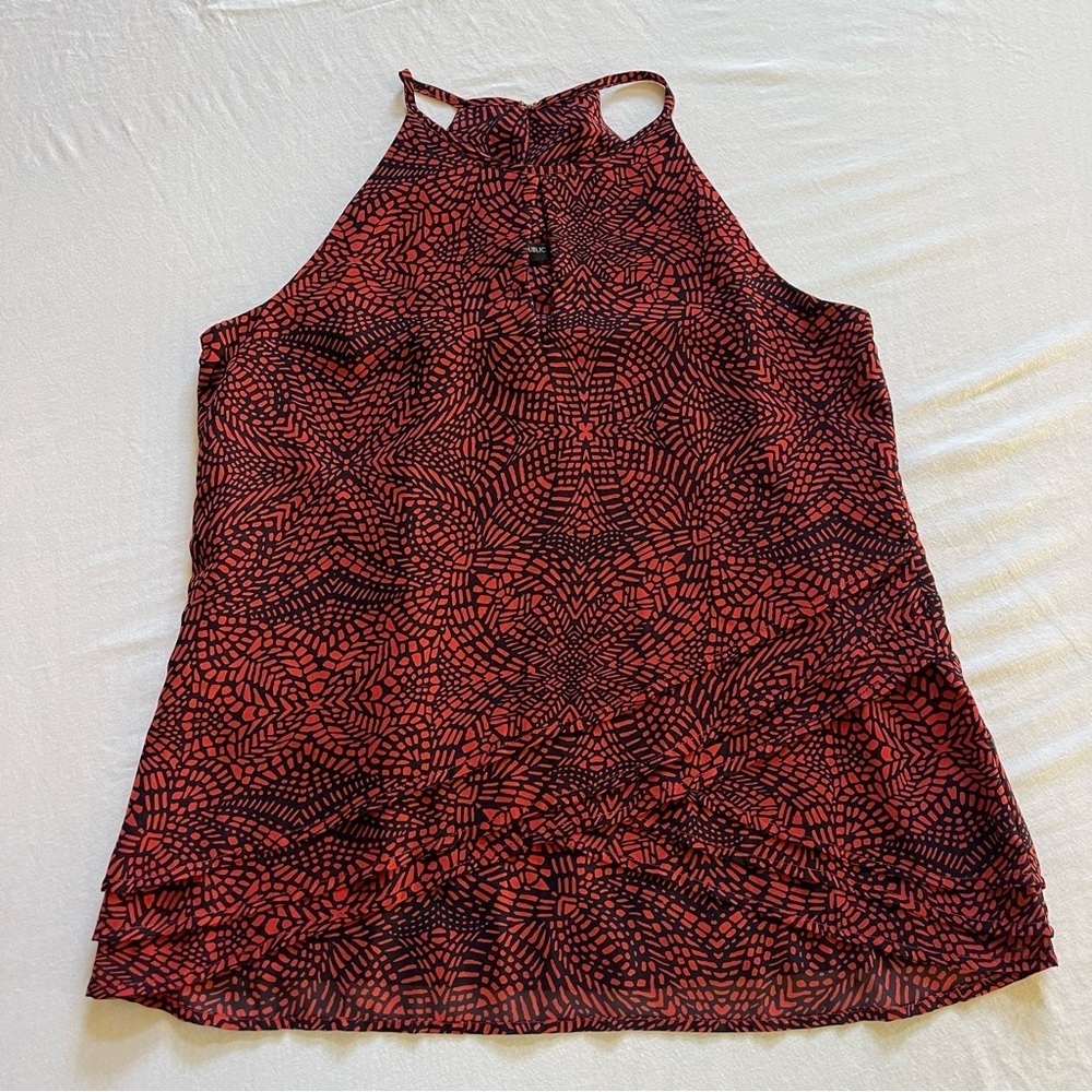 Banana Republic Factory Red and Black Blouse Size Medium